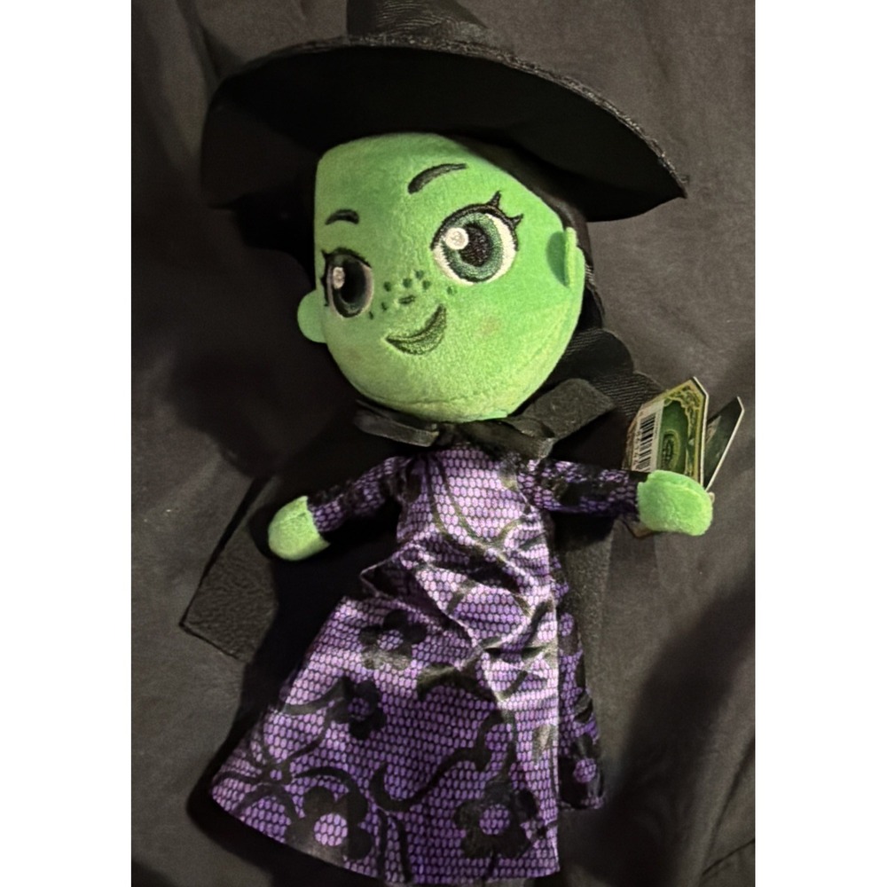 NEW WICKED For Good Elphaba EXCLUSIVE Plush Toy 10" Black Hat/Purple Dress NWT